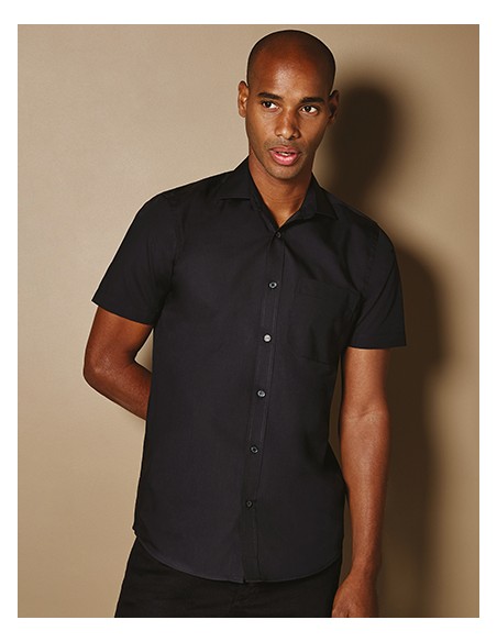 KUS-KK141-Mens Tailored Fit Poplin Shirt Short Sleeve 2